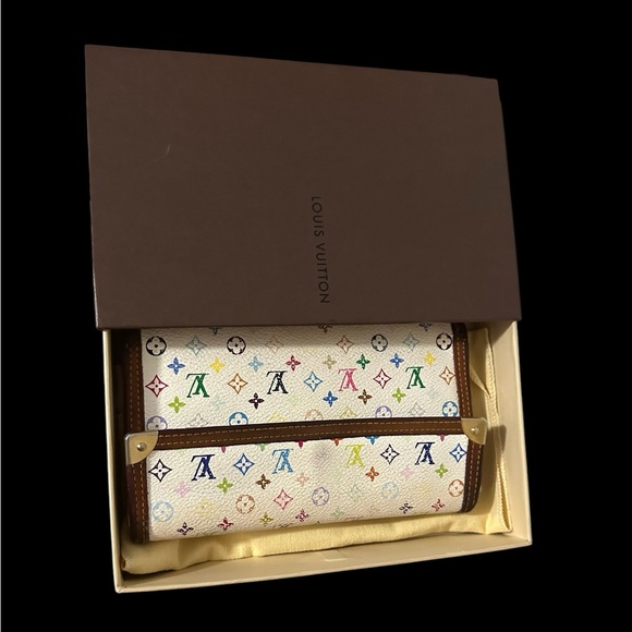 Authentic Louis Vuitton Multicolor Canvas Wallet With Box and DustBag LuxuryCore - Picture 3 of 12